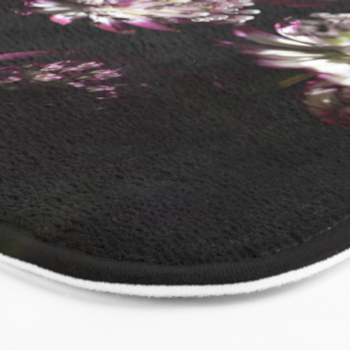 Full moon forest - still life dark astrantia major flowers - deep purple fall nature photography. Bath Mat Gallery Image 3