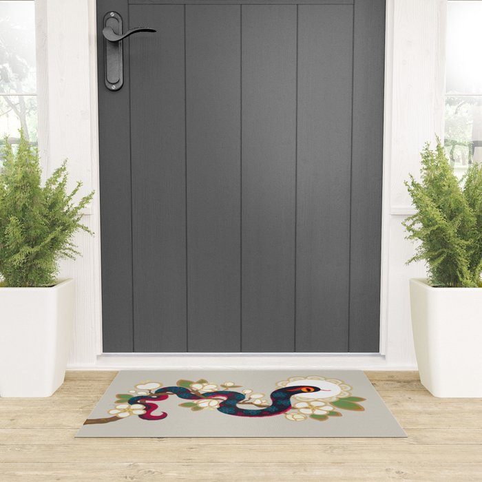 Snake and flowers 2 Welcome Mat Gallery Image 3