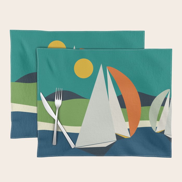 mid century sails Placemat Gallery Image 1