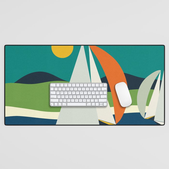 mid century sails Desk Mat Gallery Image 1