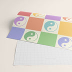 Colorful Yin Yang Checkered Pattern Wrapping Paper Gallery Image 2
