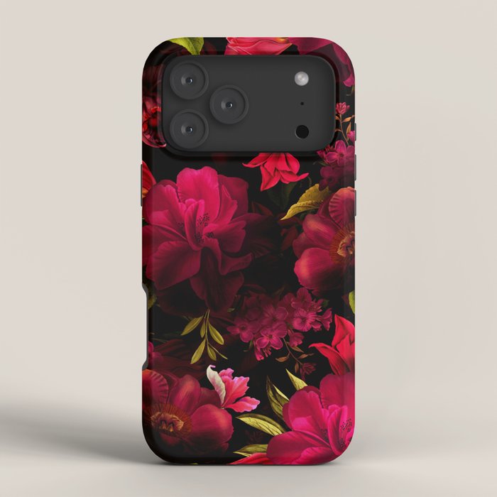 Vintage & Shabby Chic - Dark Red Antique Night Roses Botanical Garden iPhone Case Gallery Image 4