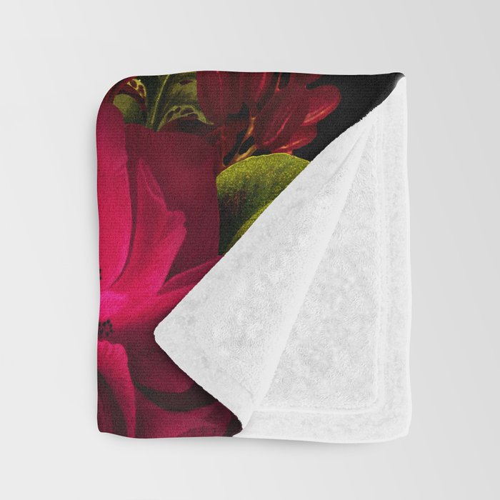 Vintage & Shabby Chic - Dark Red Antique Night Roses Botanical Garden Throw Blanket Gallery Image 3