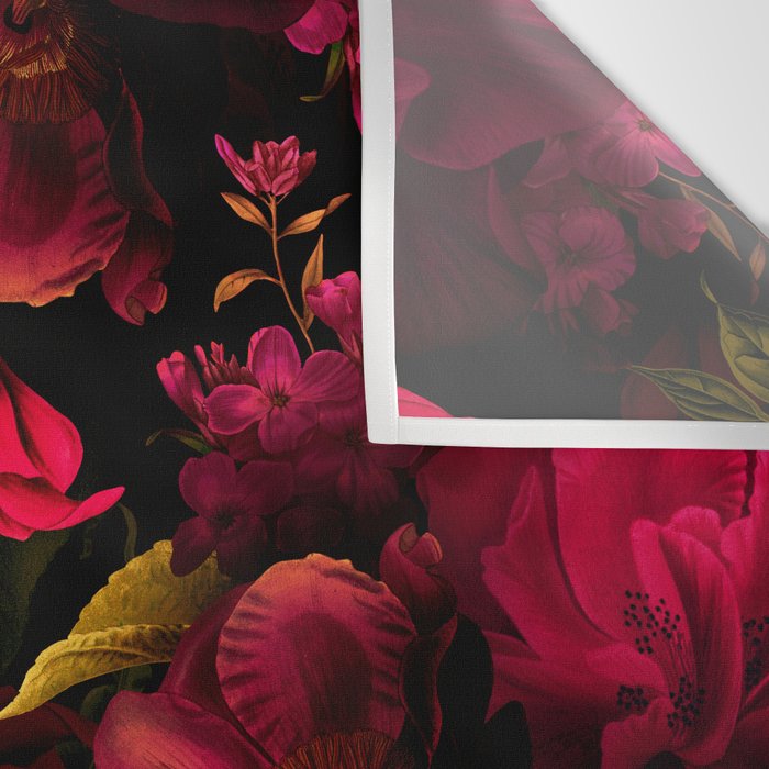 Vintage & Shabby Chic - Dark Red Antique Night Roses Botanical Garden Wall Tapestry Gallery Image 3