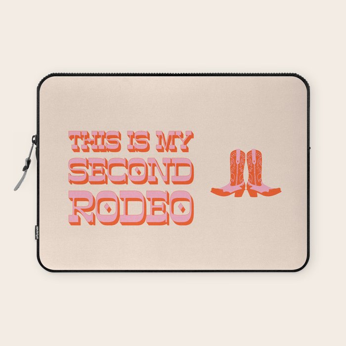 This is My Second Rodeo (pink and orange old west letters) Laptop Sleeve Gallery Image 1