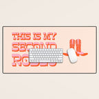 This is My Second Rodeo (pink and orange old west letters) Desk Mat Gallery Image 1
