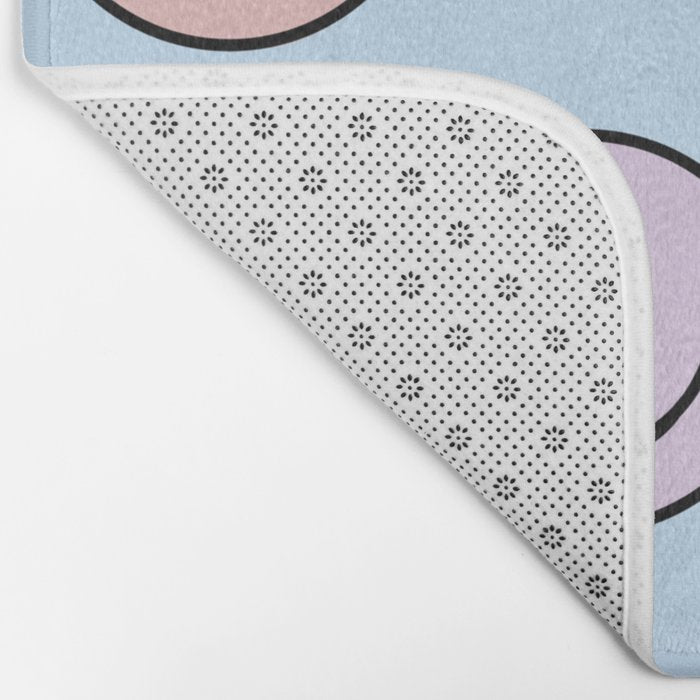 Pastel Blue Colorful Smiley Faces Bath Mat Gallery Image 2