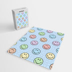 Pastel Blue Colorful Smiley Faces Jigsaw Puzzle Gallery Image 2