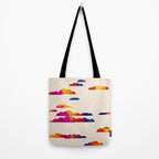 Totem Clouds, Colorful Sky Vibrant Eclectic Bohemian, Abstract Positivity Good Vibes Boho Contemporary Modern Painting Tote Bag Gallery Image 2