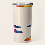 Totem Clouds, Colorful Sky Vibrant Eclectic Bohemian, Abstract Positivity Good Vibes Boho Contemporary Modern Painting Travel Mug Gallery Image 2