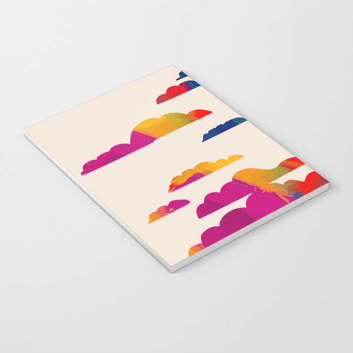 Totem Clouds, Colorful Sky Vibrant Eclectic Bohemian, Abstract Positivity Good Vibes Boho Contemporary Modern Painting Notebook Gallery Image 3
