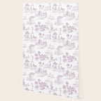 Toile de Jouy Vintage French Soft Lilac Blush Pastoral Pattern Wallpaper Gallery Image 2