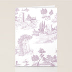 Toile de Jouy Vintage French Soft Lilac Blush Pastoral Pattern Stationery Card Gallery Image 2
