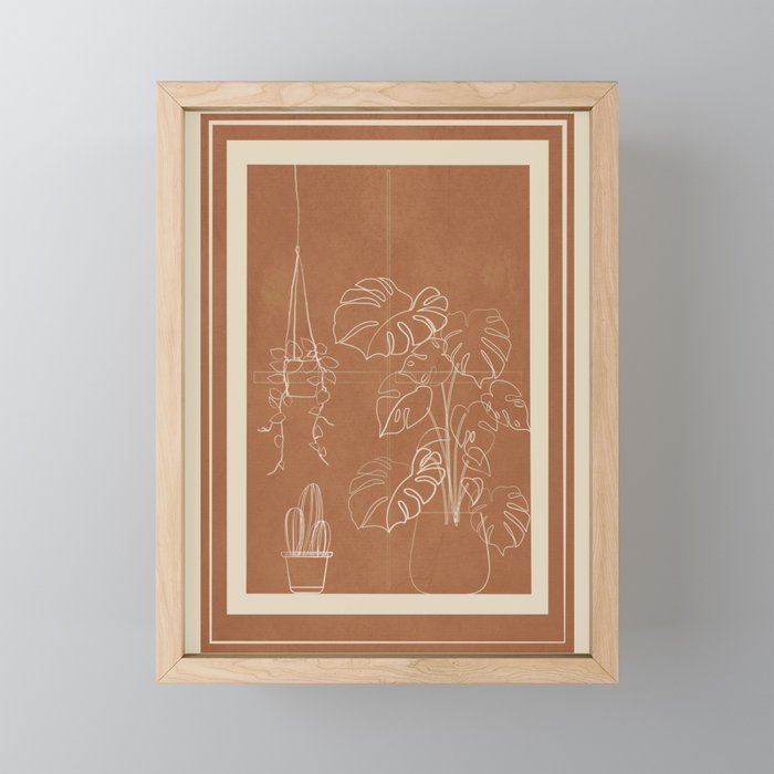 Minimal Window With Potted Plants 5 Mini Art Print Gallery Image 1