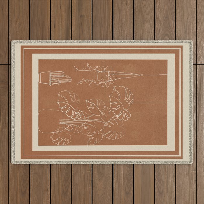 Minimal Window With Potted Plants 5 Outdoor Rug Gallery Image 1