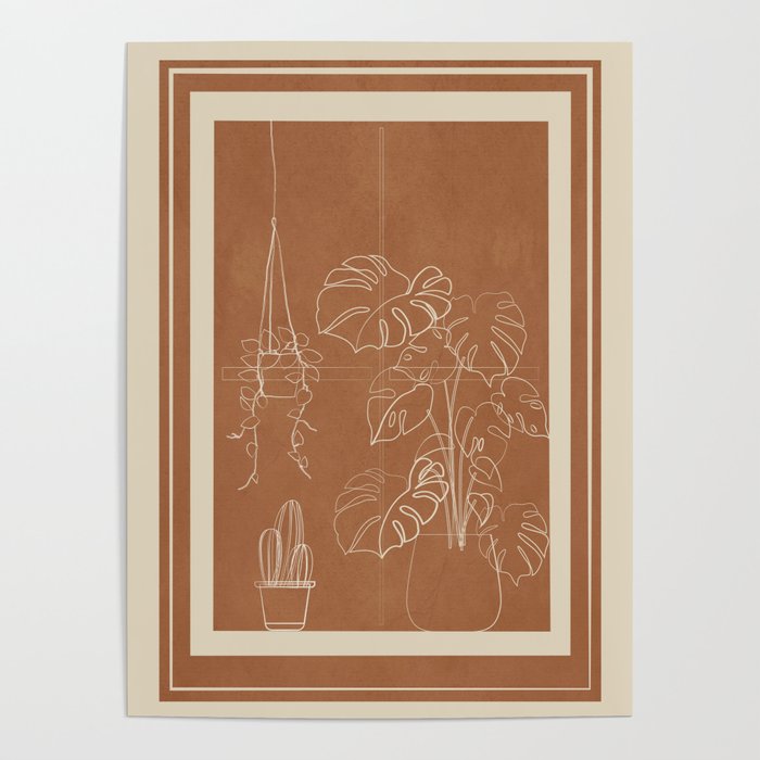 Minimal Window With Potted Plants 5 Poster Gallery Image 1