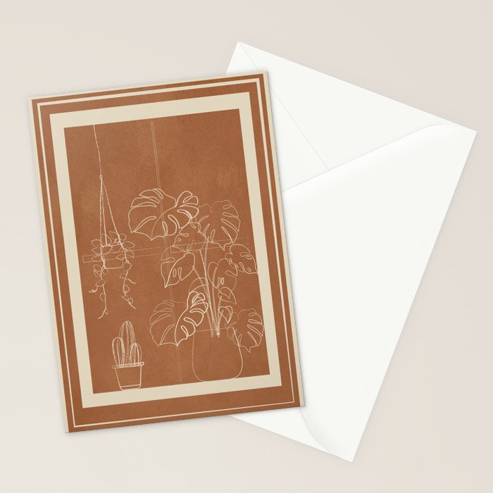 Minimal Window With Potted Plants 5 Stationery Card Gallery Image 2