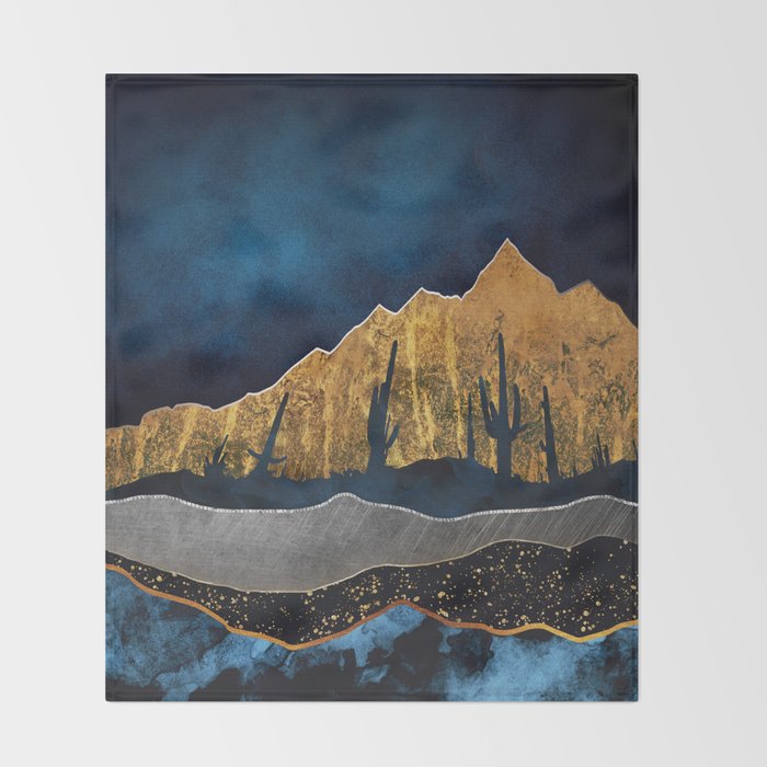 Midnight Desert Moon Throw Blanket Gallery Image 2