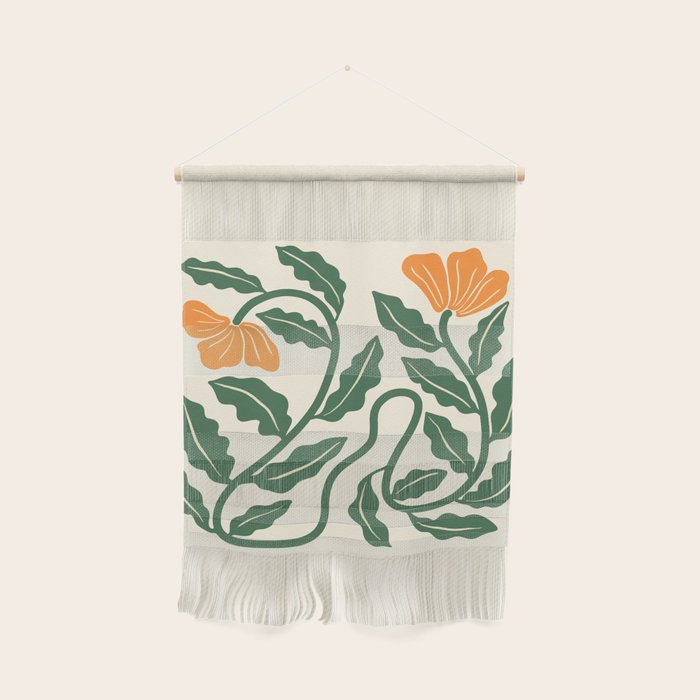 Midcentury Nasturtium on Vines Wall Hanging Gallery Image 1
