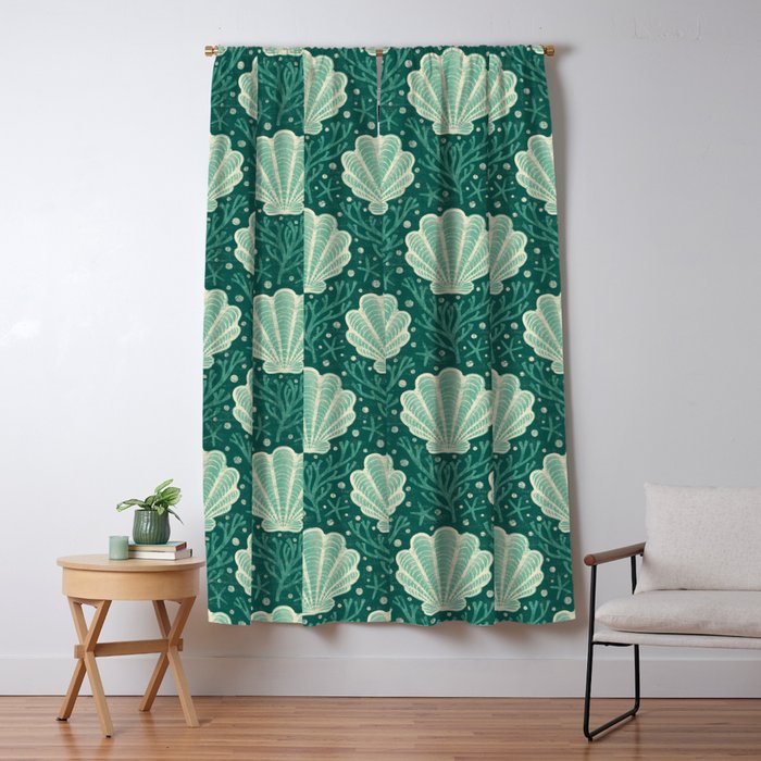 Seashell - sea green Window Curtain Gallery Image 5