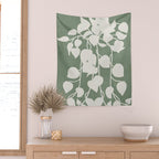 Minimal Abstract Leaves 16 Wall Tapestry Gallery Image 2
