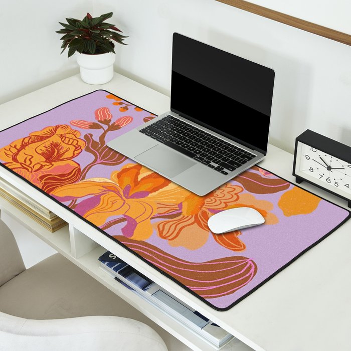 Orange flowers Desk Mat Gallery Image 2