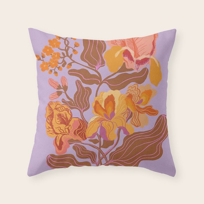 Orange flowers Throw Pillow Gallery Image 6