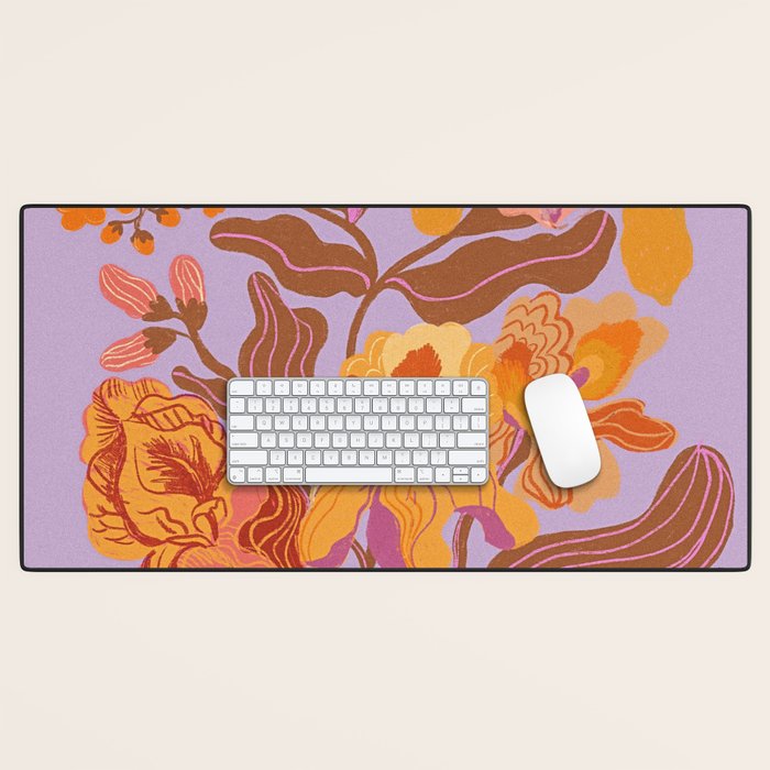 Orange flowers Desk Mat Gallery Image 1