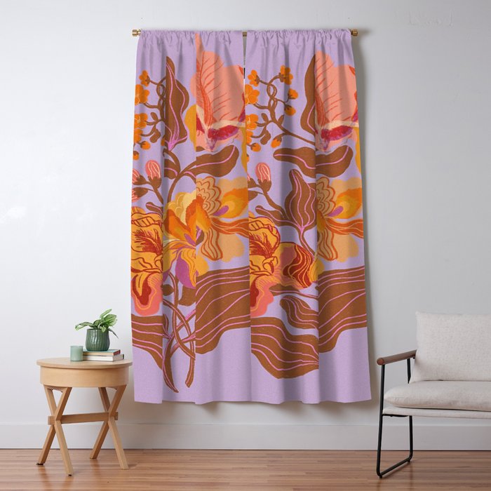 Orange flowers Window Curtain Gallery Image 5