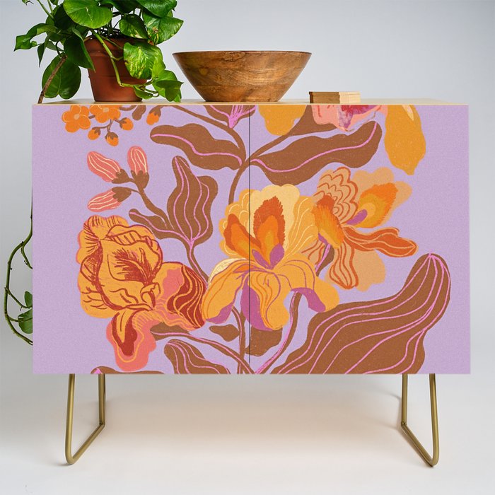 Orange flowers Credenza Gallery Image 1