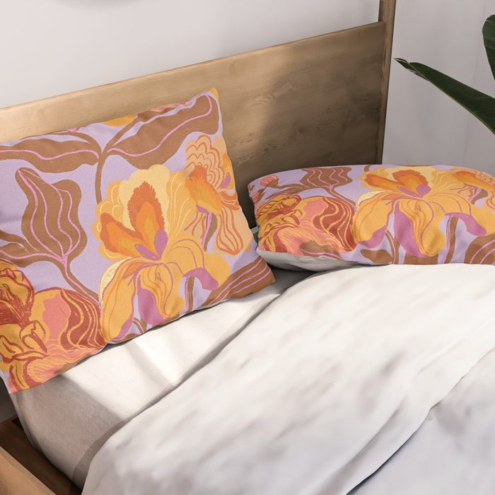 Orange flowers Pillow Sham Gallery Image 2