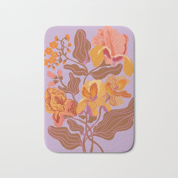 Orange flowers Bath Mat Gallery Image 1