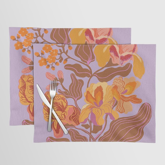Orange flowers Placemat Gallery Image 1