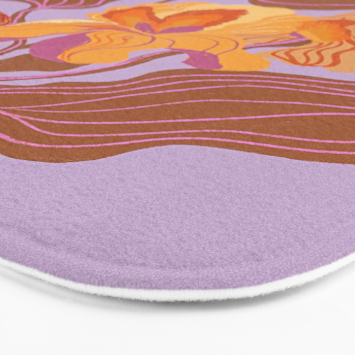 Orange flowers Bath Mat Gallery Image 3