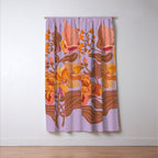 Orange flowers Window Curtain Gallery Image 3