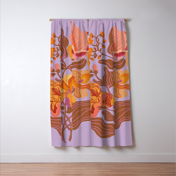 Orange flowers Window Curtain Gallery Image 3