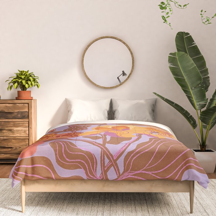 Orange flowers Comforter Gallery Image 3