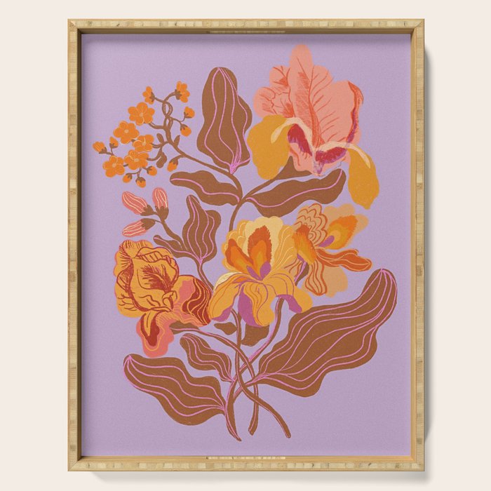 Orange flowers Serving Tray Gallery Image 1