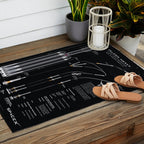 SpaceX Falcon Heavy Spacecraft NASA Rocket Blueprint in High Resolution (all black) Outdoor Rug Gallery Image 2