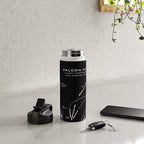 SpaceX Falcon Heavy Spacecraft NASA Rocket Blueprint in High Resolution (all black) Water Bottle Gallery Image 4