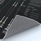 SpaceX Falcon Heavy Spacecraft NASA Rocket Blueprint in High Resolution (all black) Rug Gallery Image 4