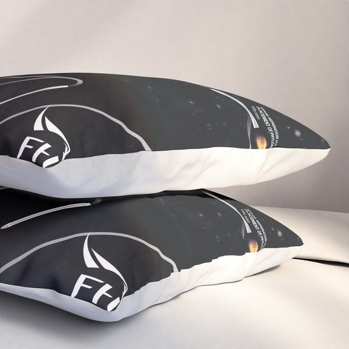 SpaceX Falcon Heavy Spacecraft NASA Rocket Blueprint in High Resolution (all black) Pillow Sham Gallery Image 3