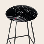 SpaceX Falcon Heavy Spacecraft NASA Rocket Blueprint in High Resolution (all black) Stool Gallery Image 2