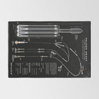 SpaceX Falcon Heavy Spacecraft NASA Rocket Blueprint in High Resolution (all black) Rug Gallery Image 2