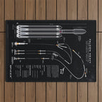SpaceX Falcon Heavy Spacecraft NASA Rocket Blueprint in High Resolution (all black) Outdoor Rug Gallery Image 1