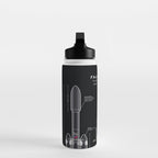 SpaceX Falcon Heavy Spacecraft NASA Rocket Blueprint in High Resolution (all black) Water Bottle Gallery Image 3