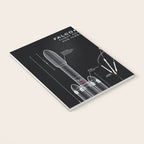 SpaceX Falcon Heavy Spacecraft NASA Rocket Blueprint in High Resolution (all black) Notebook Gallery Image 3