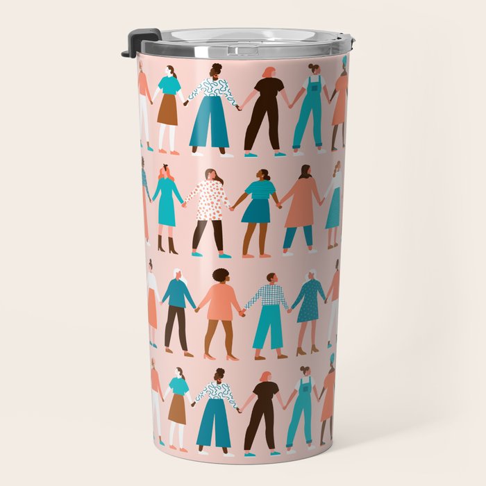 Women empower women feminist illustration collection. International womens day 8 of march graphic Travel Mug Gallery Image 3