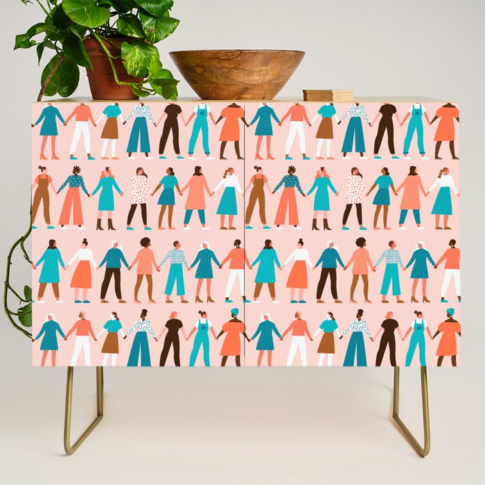 Women empower women feminist illustration collection. International womens day 8 of march graphic Credenza Gallery Image 1