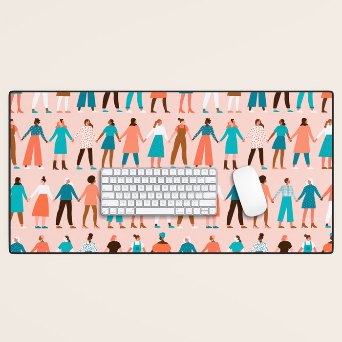 Women empower women feminist illustration collection. International womens day 8 of march graphic Desk Mat Gallery Image 1
